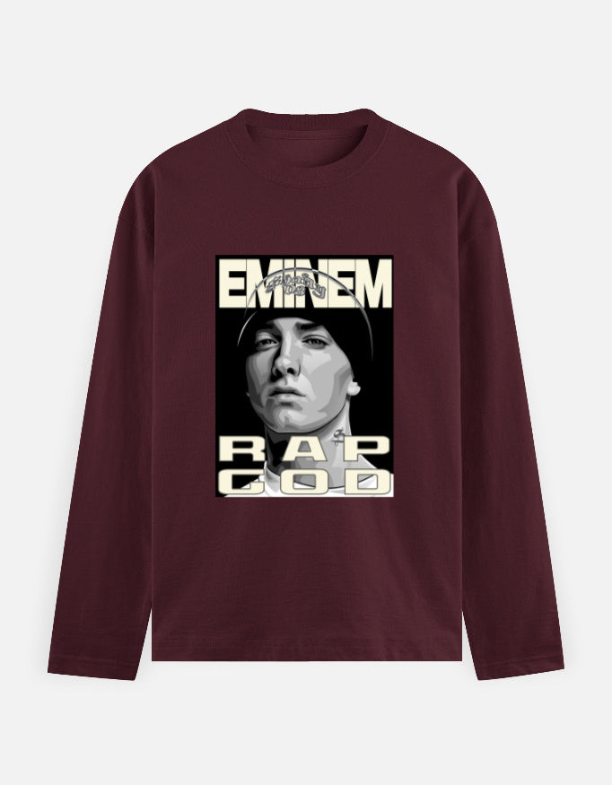 C-Labs Rap God Full Sleeve T-Shirt Maroon Front_1_c_25_5c28bb9a-cd62-4554-8833-90d79e805d44