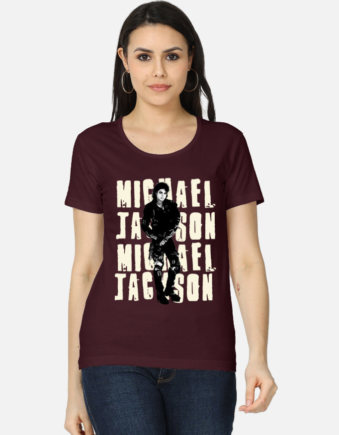 C-Labs Michael Jackson Women's Classic T-Shirt Maroon Front_1_c_25_60290dea-e346-4ac3-9330-50c00344c8dd