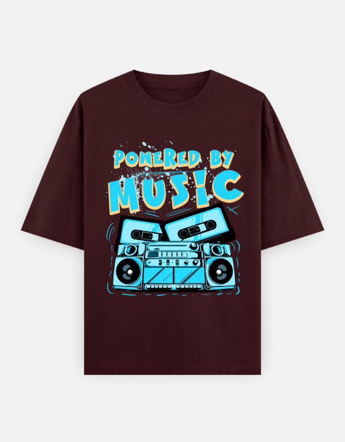 C-Labs Powered By Music Oversized Classic T-Shirt Maroon Front_1_c_25_6675e119-d75b-4236-8906-bb69bbbd05d2