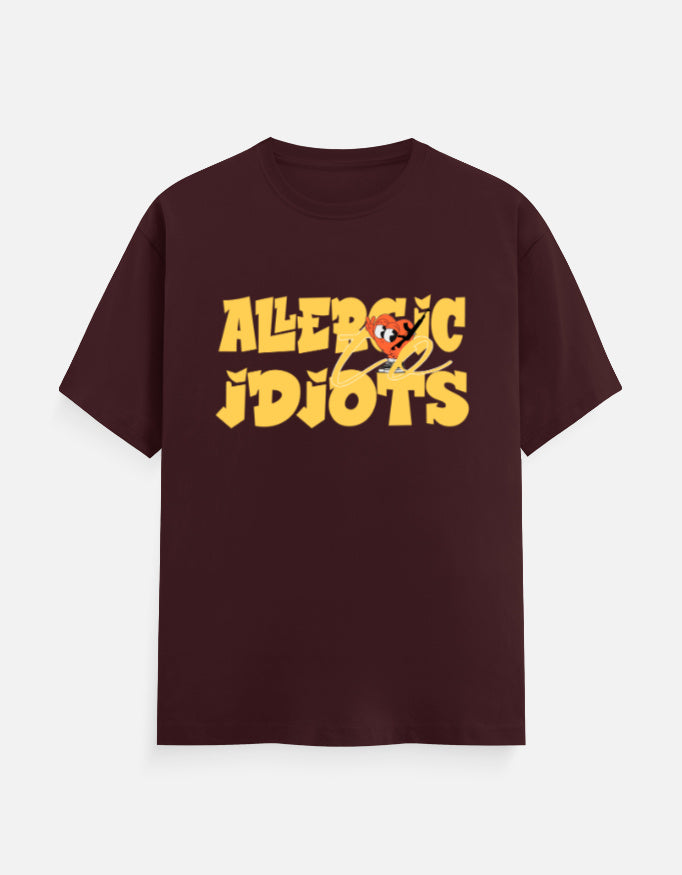 C-Labs Allergic to Idiots Classic Crew T-Shirt Maroon Front_1_c_25_6d38e83a-7c01-464d-8f7f-252b4f4c76f2
