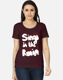 C-Labs Sing In The Rain Women's Classic T-Shirt Maroon Front_1_c_25_70d2eff1-d302-4c57-b29b-321111c391eb