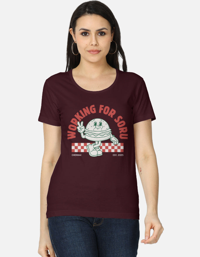 C-Labs Working For Soru Women's Classic T-Shirt Maroon Front_1_c_25_710e0799-161f-45ec-937c-41dd6ca0c53e