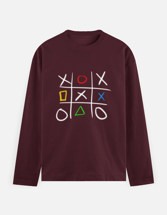 C-Labs Play Station XO Full Sleeve T-Shirt Maroon Front_1_c_25_71a3a932-bb55-41eb-8bd8-b9d9058e5f09