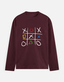 C-Labs Play Station XO Full Sleeve T-Shirt Maroon Front_1_c_25_71a3a932-bb55-41eb-8bd8-b9d9058e5f09