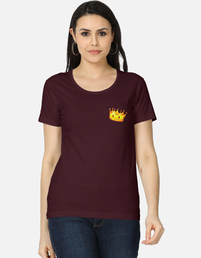 C-Labs Crown Women's Classic T-Shirt Maroon Front_1_c_25_747ddb25-90c3-499d-9a9a-bb867c2d9826