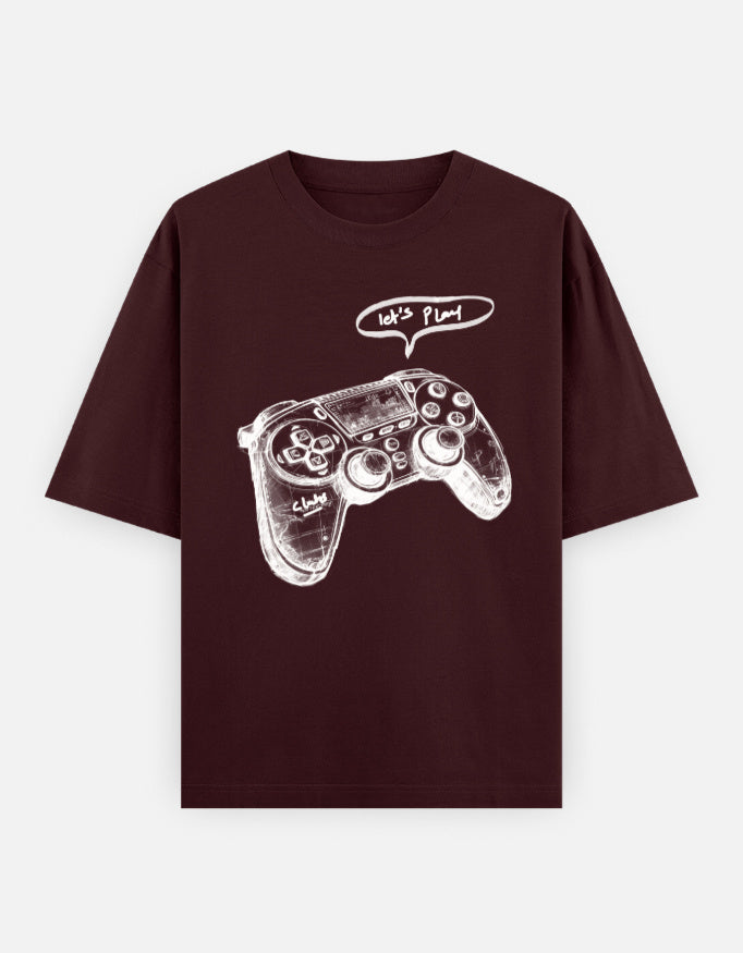 C-Labs Let's Play Oversized Classic T-Shirt Maroon Front_1_c_25_79ebbc17-cb28-48fb-98b6-535f42060ef8