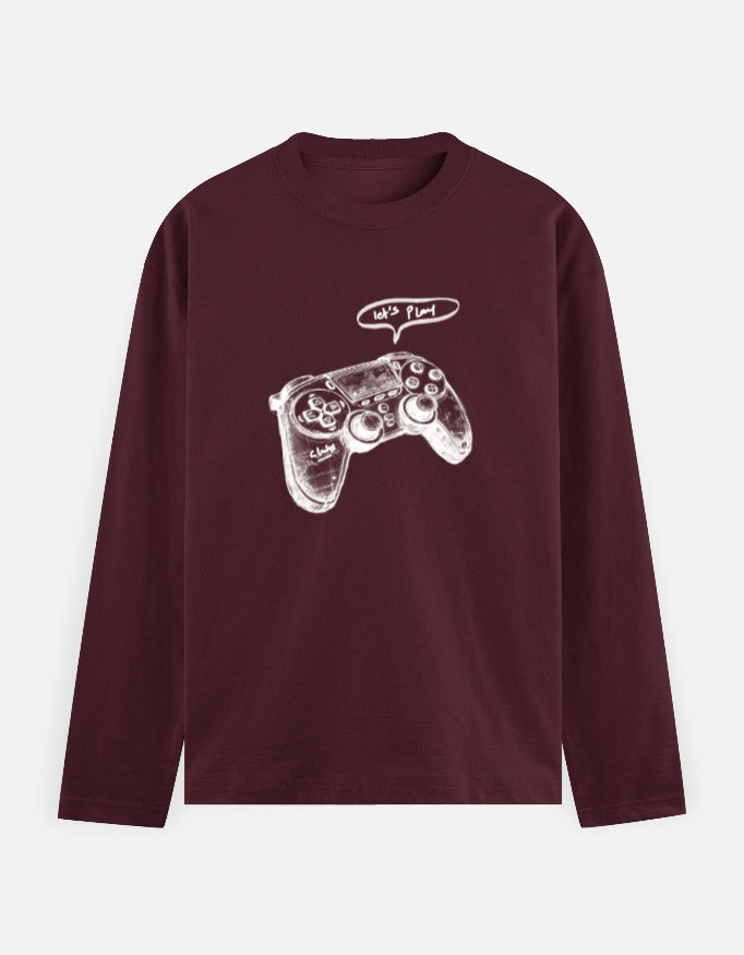 C-Labs Let's Play Full Sleeve T-Shirt Maroon Front_1_c_25_7a06bf67-41d9-4be1-9242-8b52cbe09ca6