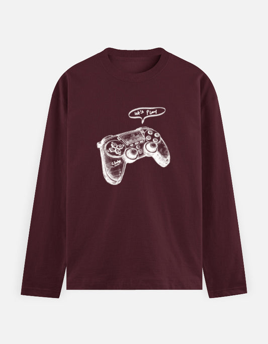 C-Labs Let's Play Full Sleeve T-Shirt Maroon Front_1_c_25_7a06bf67-41d9-4be1-9242-8b52cbe09ca6