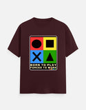 C-Labs Born to Play. Forced to Work Classic Crew T-Shirt Maroon Front_1_c_25_86ef05b5-dc27-453a-ba77-a6ebfb2da6fa