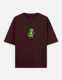 C-Labs Photographer Dinosaur Oversized Classic T-Shirt Maroon Front_1_c_25_89472369-9e41-4a7b-8247-e0f800b009f8
