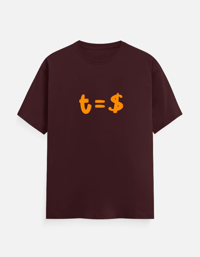 C-Labs Time Is Money Classic Crew T-Shirt Maroon Front_1_c_25_90ede888-e306-43df-86d9-ea78106d8dfd
