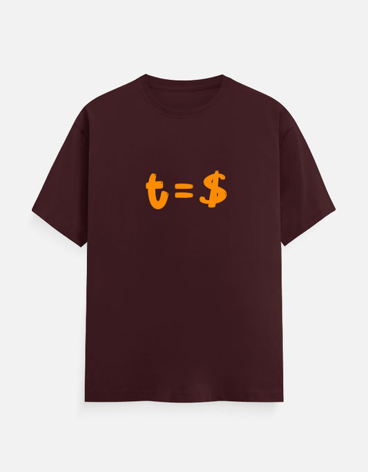 C-Labs Time Is Money Classic Crew T-Shirt Maroon Front_1_c_25_90ede888-e306-43df-86d9-ea78106d8dfd