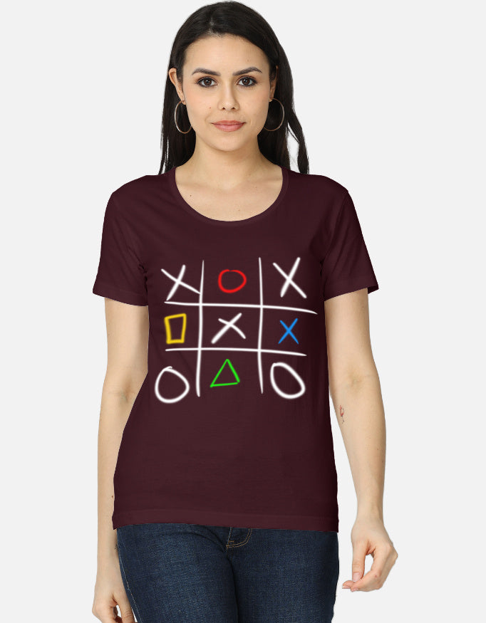 C-Labs Play Station XO Women's Classic T-Shirt Maroon Front_1_c_25_94fec4dc-3f04-45ba-9a18-5bf722fe4144
