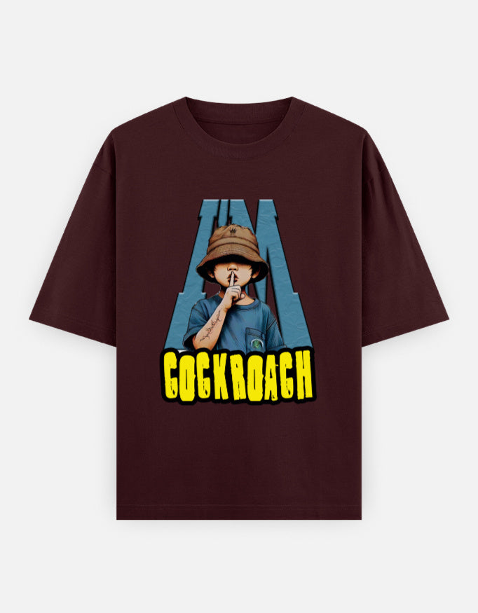 C-Labs I'm Cockroach Oversized Classic T-Shirt Maroon Front_1_c_25_a87670f1-d1f5-470f-b053-bc5d212b4907