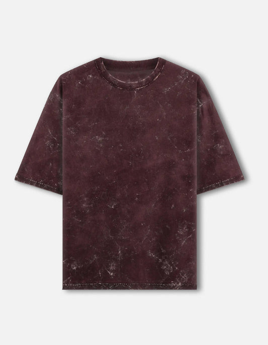 C-Labs C-Standard: Acid Washed Oversized Tee Acid Wash Oversized Tee Maroon Front_1_c_25_aa59d622-9276-458d-b962-8efc434f8744