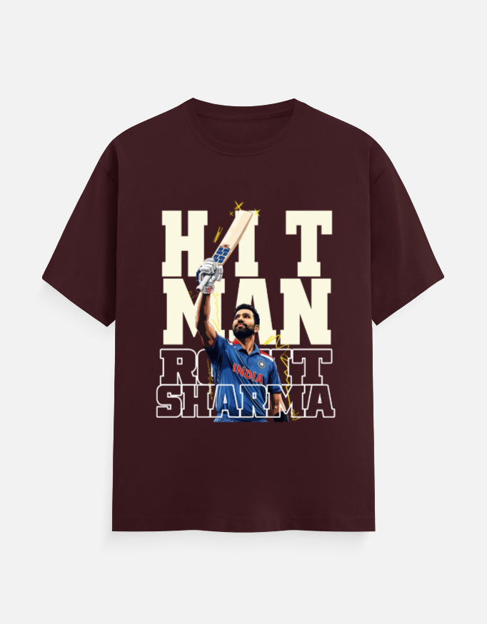C-Labs Hit Man Rohit Sharma Classic Crew T-Shirt Maroon Front_1_c_25_b465e133-ee06-4235-9b3d-ef4034f8859a