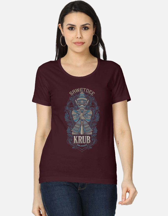 C-Labs Sawatdee Krub Women's Classic T-Shirt Maroon Front_1_c_25_c69963a3-3b8a-486c-938d-cd3e83ac87ec