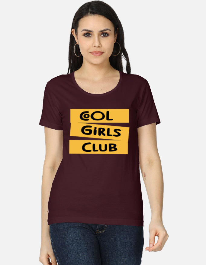 C-Labs Cool Girls Club Women's Classic T-Shirt Maroon Front_1_c_25_c95f0ec4-009d-4e5e-9f47-f7ba096f42a9