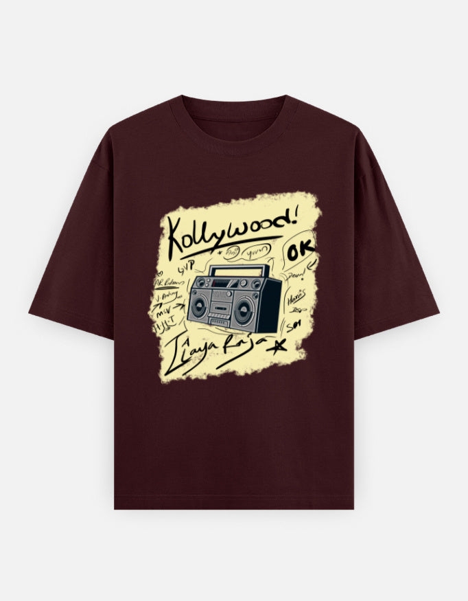 C-Labs Kollywood Music Oversized Classic T-Shirt Maroon Front_1_c_25_d218910f-1282-4afc-8a59-bb4126b5b440