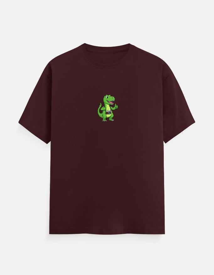 C-Labs Photographer Dinosaur Classic Crew T-Shirt Maroon Front_1_c_25_dd7b639a-54a4-44d9-ac7c-a0b27387519d