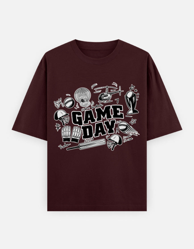 C-Labs Game Day CSK theme Oversized Classic T-Shirt Maroon Front_1_c_25_e0219247-cf56-4684-9acf-9dbc2dd69109