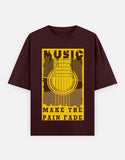 C-Labs Music Makes the Pain Fade Oversized Classic T-Shirt Maroon Front_1_c_25_e0ebb0ce-0e7b-4aa4-8702-29e8677db7a6