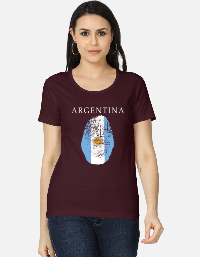 C-Labs Argentina Women's Classic T-Shirt Maroon Front_1_c_25_e2878b00-cbaa-456c-b5a1-741886b3a155