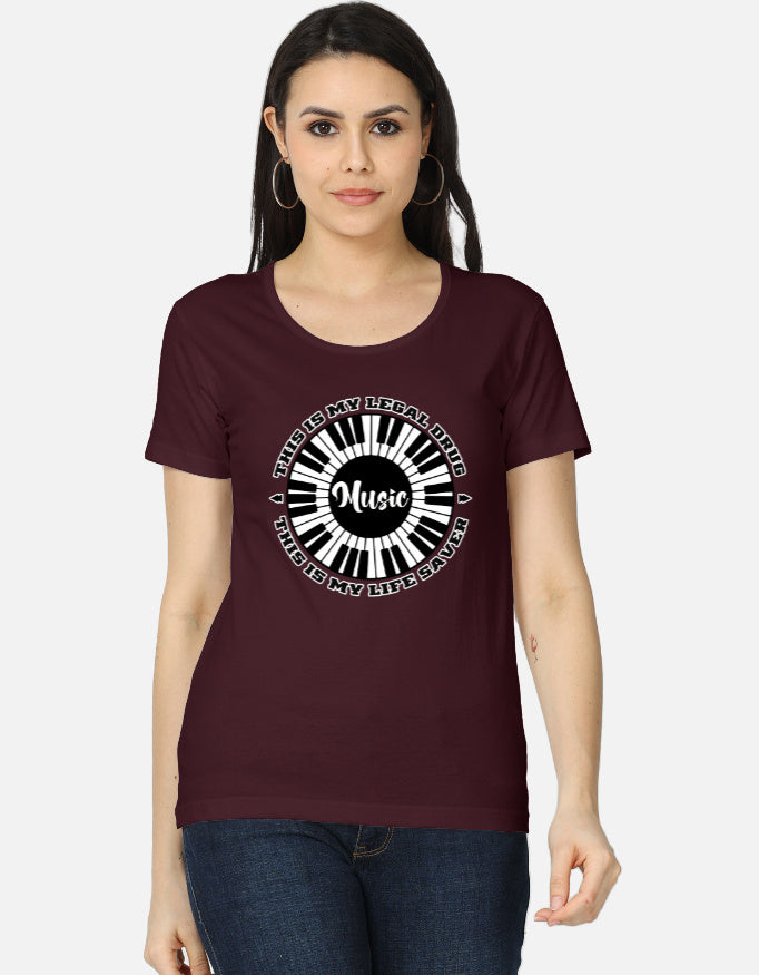 C-Labs Music Is My Drug Women's Classic T-Shirt Maroon Front_1_c_25_e348e4e9-6c45-41a8-8dae-54b3bf436841