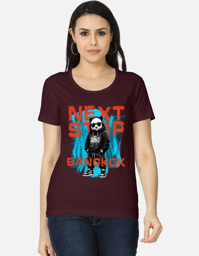 C-Labs Next Stop: Bangkok Women's Classic T-Shirt Maroon Front_1_c_25_ef88ec57-a388-48a6-84a3-f6465a03fa21