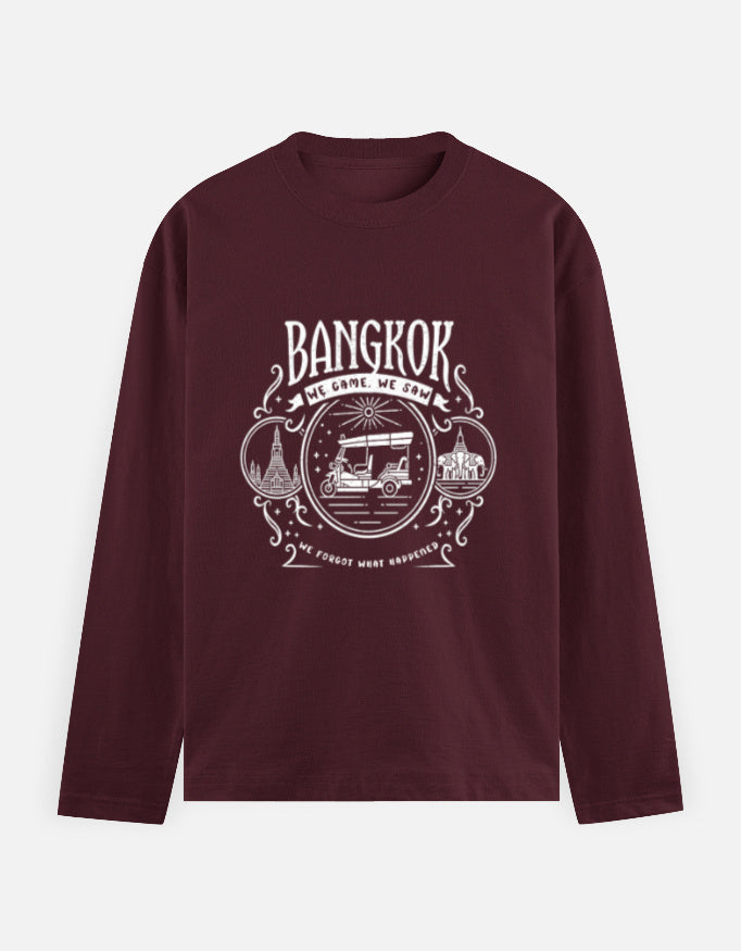 C-Labs Bangkok: We Came, We Saw Full Sleeve T-Shirt Maroon Front_1_c_25_f2b6202f-a261-4dcb-8067-ce810bbcdf9a