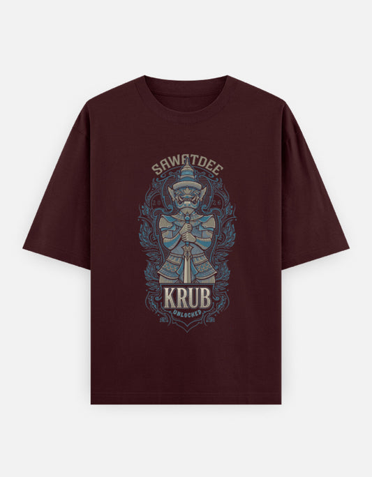 C-Labs Sawatdee Krub Oversized Classic T-Shirt Maroon Front_1_c_25_f6f59cfe-45a6-4fe8-862a-06648bf86b26