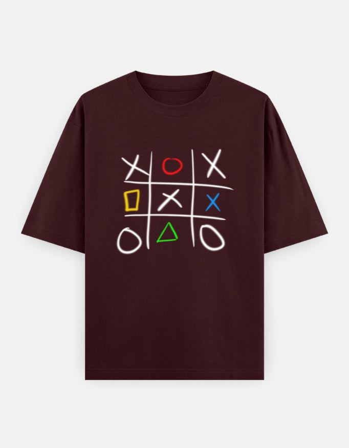 C-Labs Play Station XO Oversized Classic T-Shirt Maroon Front_1_c_25_fa28a08e-9448-4d95-820b-42c65910937b