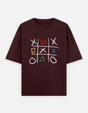 C-Labs Play Station XO Oversized Classic T-Shirt Maroon Front_1_c_25_fa28a08e-9448-4d95-820b-42c65910937b