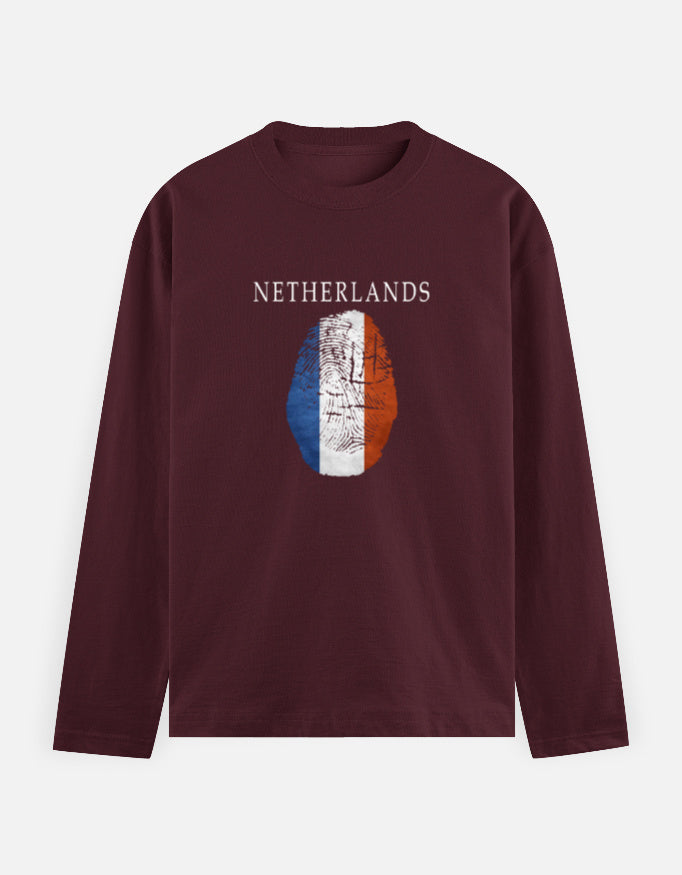 C-Labs Netherlands Full Sleeve T-Shirt Maroon Front_1_c_25_fac88df1-c12c-4dab-a90e-bc12e6684cbb