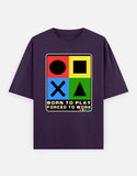 C-Labs Born to Play. Forced to Work. Oversized Classic T-Shirt Purple Front_1_c_26_03438909-569d-49b4-9a7d-133219941626