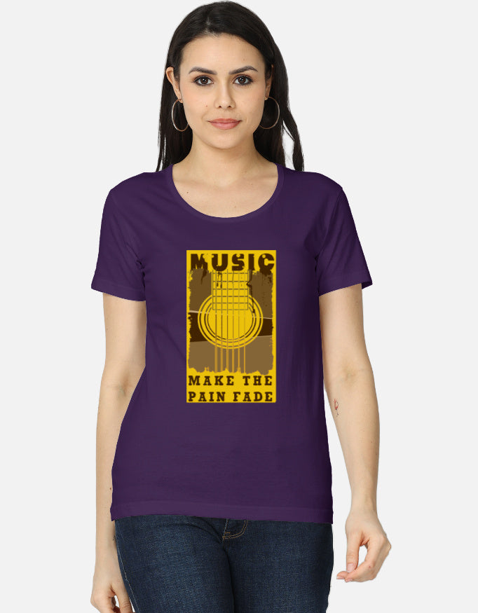 C-Labs Music Makes the Pain Fade Women's Classic T-Shirt Purple Front_1_c_26_10167234-eea2-49db-b9d2-11c1d623ed5a