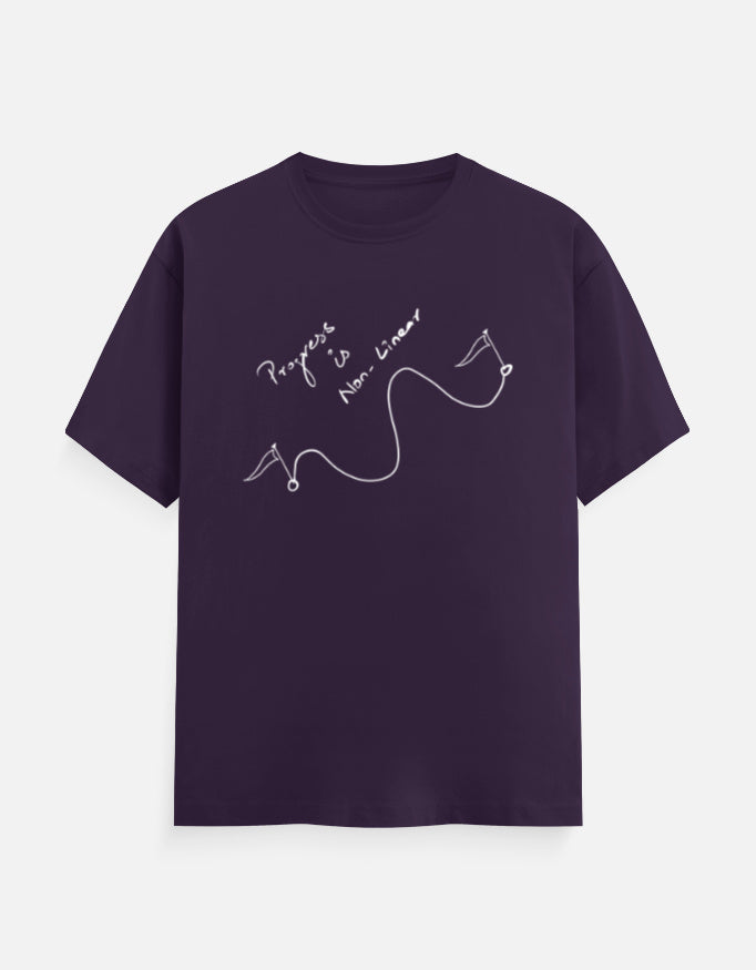 C-Labs Progress is non linear Classic Crew T-Shirt Purple Front_1_c_26_12f97b6d-2c52-4ece-8cc2-395896476aaf