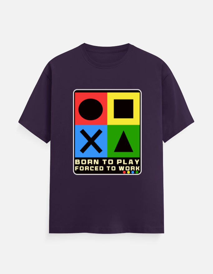 C-Labs Born to Play. Forced to Work Classic Crew T-Shirt Purple Front_1_c_26_40e5566c-0947-452c-9ea6-2b2b0b7d2871