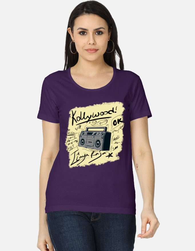 C-Labs Kollywood Music Women's Classic T-Shirt Purple Front_1_c_26_45d40baa-3374-497e-a2c6-1d013756898e