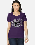 C-Labs Game Day CSK Theme Women's Classic T-Shirt Purple Front_1_c_26_5a62597b-d5f0-4bdc-9c1d-eaeeb3464cbf