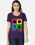 C-Labs Born to Play. Forced to Work Women's Classic T-Shirt Purple Front_1_c_26_6cbb1edd-3a1d-4282-a2bc-ab40e812851e