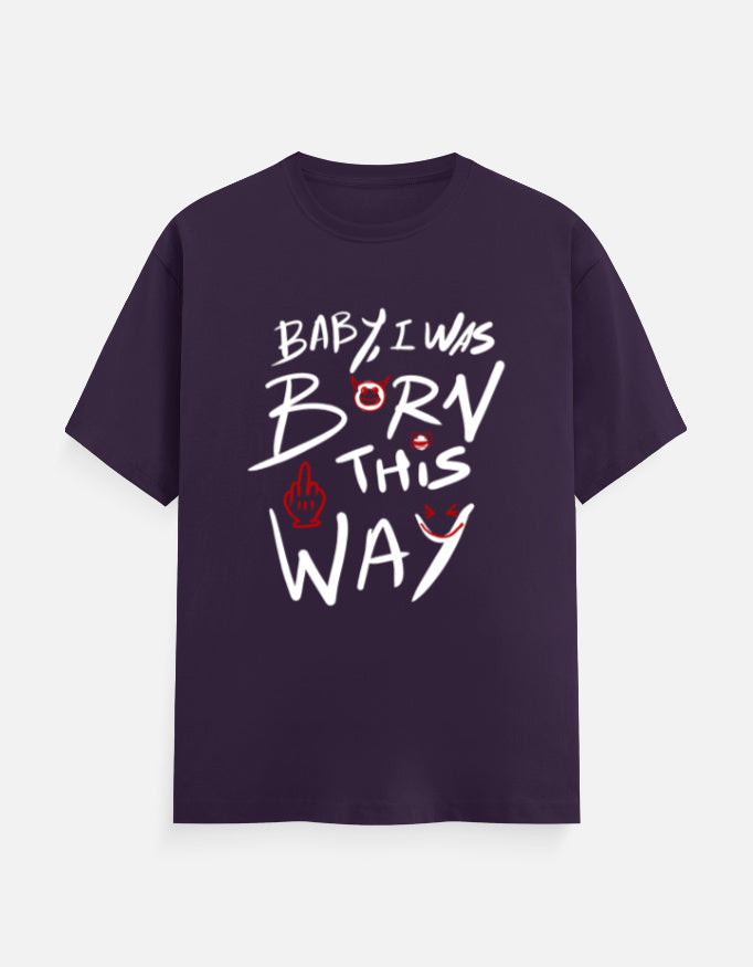 C-Labs Baby, I Was Born This Way Classic Crew T-Shirt Purple Front_1_c_26_7061c40b-194d-4482-a428-af943fbf52ad