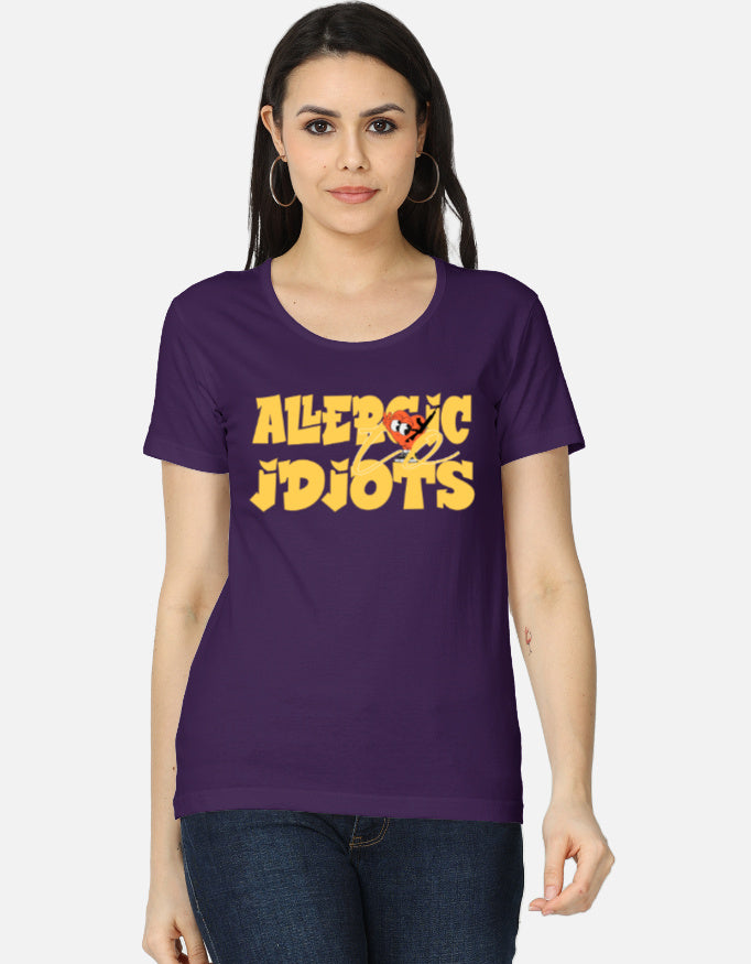 C-Labs Allergic to Idiots Women's Classic T-Shirt Purple Front_1_c_26_9066556a-5729-4433-93f2-f43daf15f712