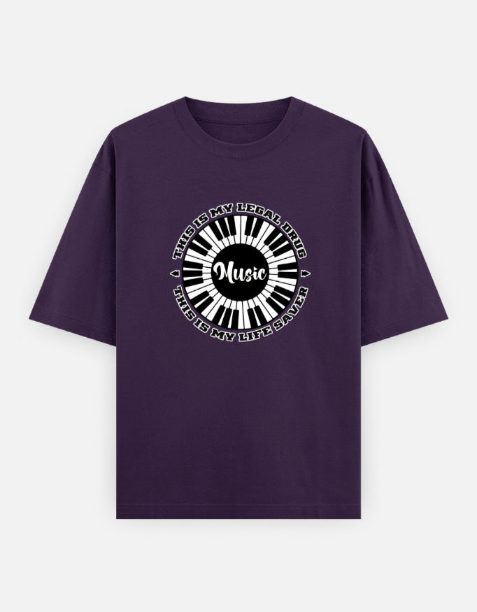 C-Labs Music Is My Drug Oversized Classic T-Shirt Purple Front_1_c_26_db2a7785-8090-4e89-be87-92ccec8cba68