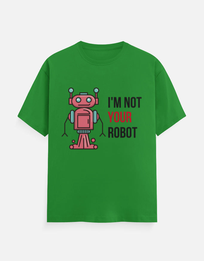 C-Labs I'm Not Your Robot Classic Crew T-Shirt Flag Green Front_1_c_27