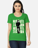 C-Labs Michael Jackson Women's Classic T-Shirt Flag Green Front_1_c_27_10f7cca6-53d1-4d33-8fc8-9b1673dfc3f4