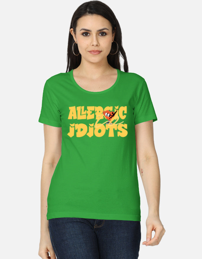 C-Labs Allergic to Idiots Women's Classic T-Shirt Flag Green Front_1_c_27_30c9cc2c-ab56-4ff8-86e4-874b22f48b4d