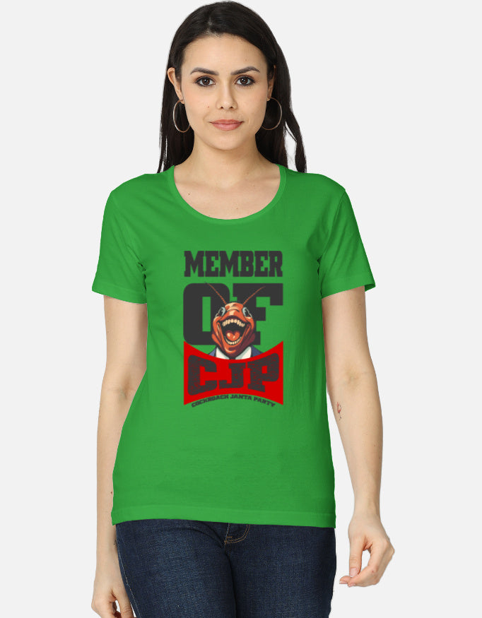 C-Labs Member of Cockroach Janatha Party Women's Classic T-Shirt Flag Green Front_1_c_27_342ef525-e2cc-460e-9e9b-084f06f4c703
