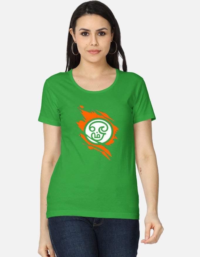 C-Labs Om Women's Classic T-Shirt Flag Green Front_1_c_27_61f515d1-c3fe-436e-83af-93e8c3bb8283