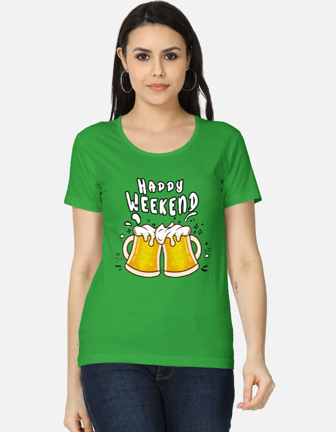 C-Labs Happy Weekend Women's Classic T-Shirt Flag Green Front_1_c_27_629cc55e-8dbf-4498-81ac-f49e90365390